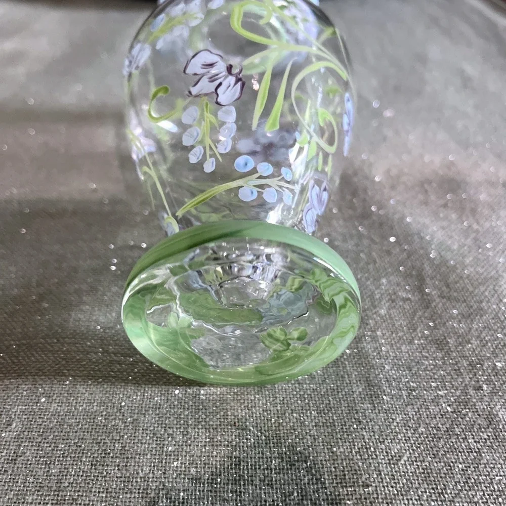 Tracy Porter Vintage Hand-Painted Glass Bud Vase~EUC